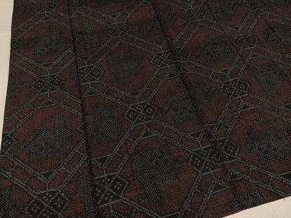 平和屋着物●結城紬　80亀甲　有栖川文様　正絹　逸品　AABK5207ph