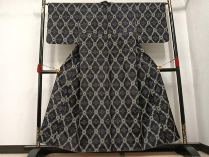 平和屋着物●本場琉球絣　紬　正絹　逸品　AABK5208ph
