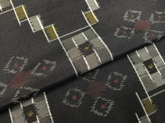 平和屋着物●本場琉球絣　紬　正絹　逸品　AABK5208ph
