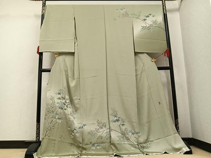 平和屋着物●訪問着　友禅　作家物　枝花文　日本の美加賀の調べ　仮絵羽　正絹　逸品　未使用　AABK5211ph