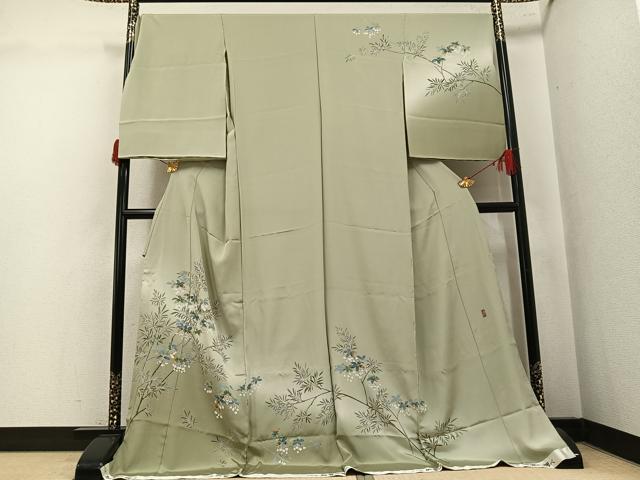 平和屋着物●訪問着　友禅　作家物　枝花文　日本の美加賀の調べ　仮絵羽　正絹　逸品　未使用　AABK5211ph