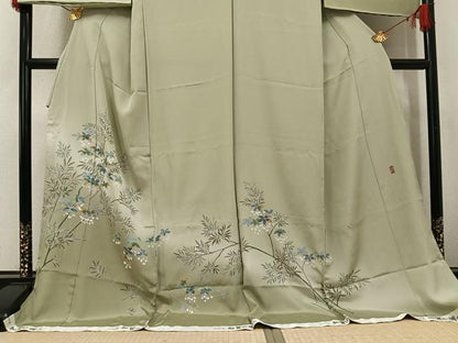 平和屋着物●訪問着　友禅　作家物　枝花文　日本の美加賀の調べ　仮絵羽　正絹　逸品　未使用　AABK5211ph