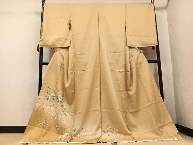 平和屋着物●訪問着　枝花文　暈し染め　金彩　仮絵羽　正絹　逸品　未使用　AABK5212ph