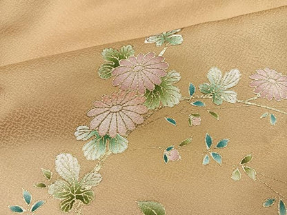 平和屋着物●訪問着　枝花文　暈し染め　金彩　仮絵羽　正絹　逸品　未使用　AABK5212ph