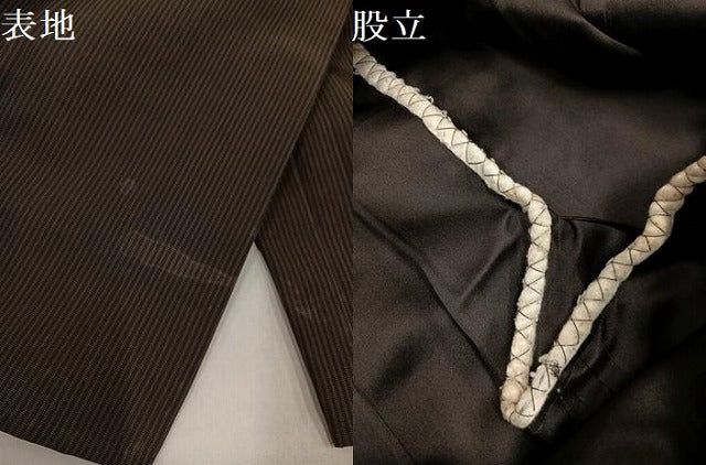 平和屋着物●男性　馬乗り袴　縞　正絹　逸品　AABK5213ph