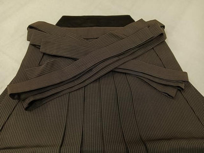 平和屋着物●男性　馬乗り袴　縞　正絹　逸品　AABK5213ph
