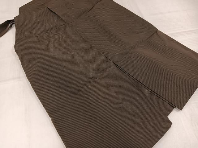平和屋着物●男性　馬乗り袴　縞　正絹　逸品　AABK5213ph