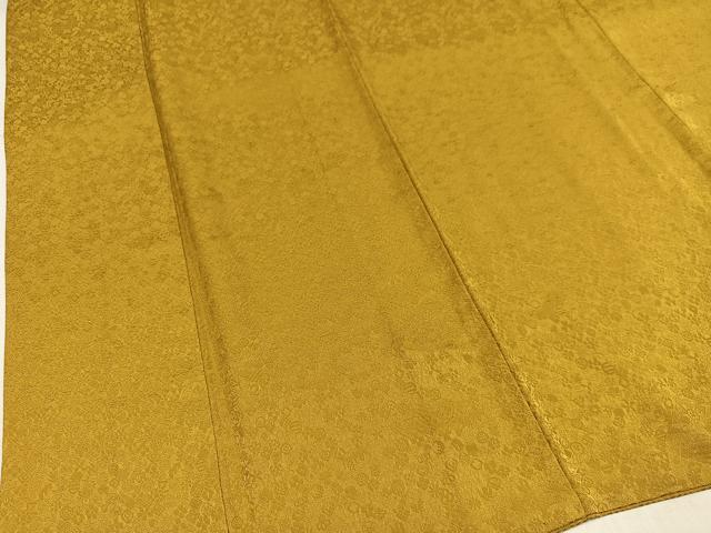 平和屋着物●上質な色無地　草花地紋　山吹茶色　やまと誂製　正絹　逸品　AABK5214ph