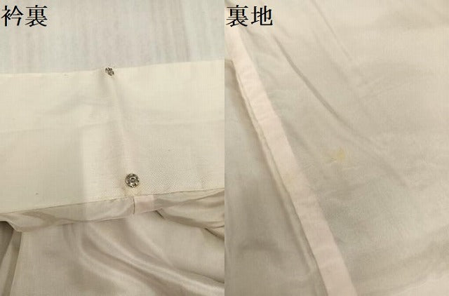 平和屋着物●振袖用長襦袢　袷　草花地紋　桑染色　正絹　逸品　AABK5216ph