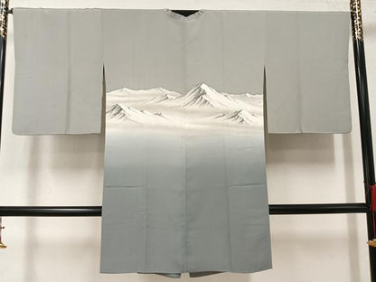 平和屋着物●道中着　重ね山　暈し染め　さが美扱い　正絹　逸品　AABK5218ph