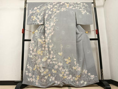 平和屋着物●訪問着　枝花文　金彩　高島屋扱い　正絹　逸品　AABK5219ph