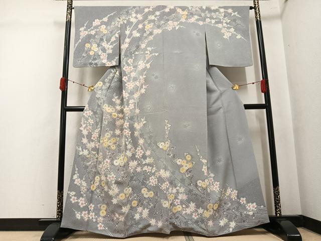 平和屋着物●訪問着　枝花文　金彩　高島屋扱い　正絹　逸品　AABK5219ph