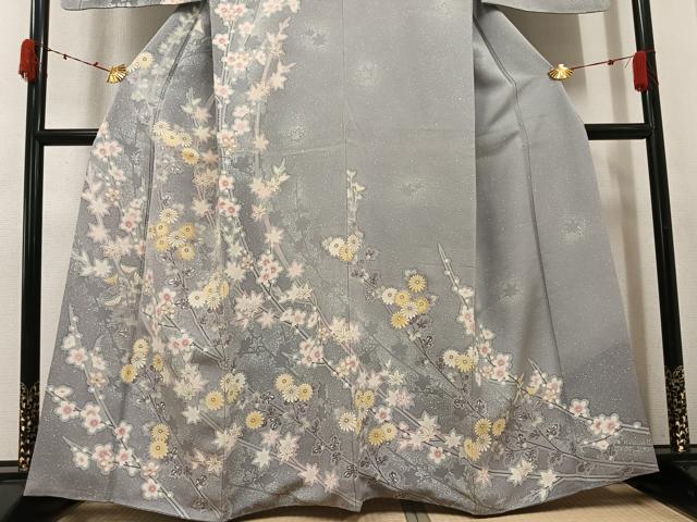 平和屋着物●訪問着　枝花文　金彩　高島屋扱い　正絹　逸品　AABK5219ph