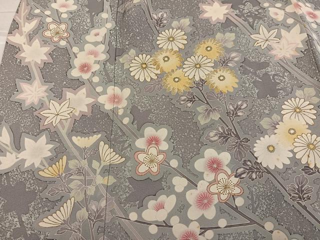 平和屋着物●訪問着　枝花文　金彩　高島屋扱い　正絹　逸品　AABK5219ph