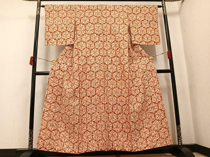 平和屋着物●岩手の匠　草紫堂　南部絞り　茜染　紬　正絹　逸品　AABK5220ph