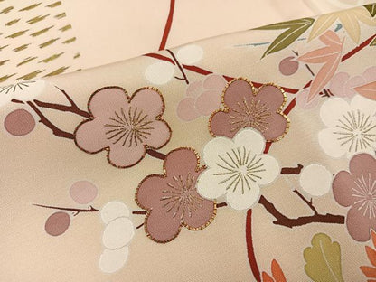 平和屋着物●創業460年・千總　訪問着　駒刺繍　草花文　暈し染め　金彩　松坂屋扱い　正絹　逸品　AABK5221ph