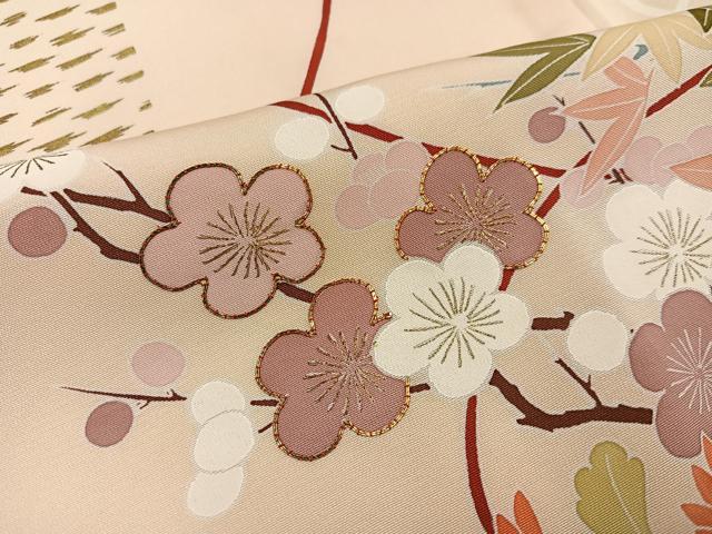 平和屋着物●創業460年・千總　訪問着　駒刺繍　草花文　暈し染め　金彩　松坂屋扱い　正絹　逸品　AABK5221ph