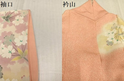 平和屋着物●希少　人間国宝・羽田登喜男　振袖　枝桜　たたき染め　正絹　逸品　AABK5223ph