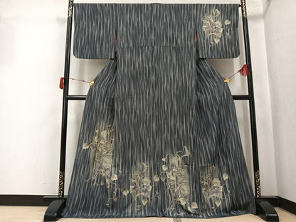 平和屋着物●訪問着　草花文　正絹　逸品　AABK5226ph
