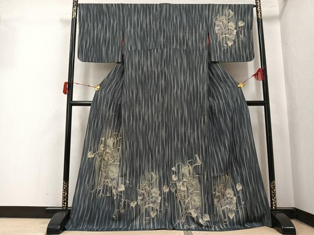 平和屋着物●訪問着　草花文　正絹　逸品　AABK5226ph