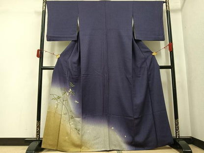 平和屋着物●訪問着　刺繍　花蝶文　暈し染め　金銀彩　やまと誂製　正絹　逸品　AABK5227ph
