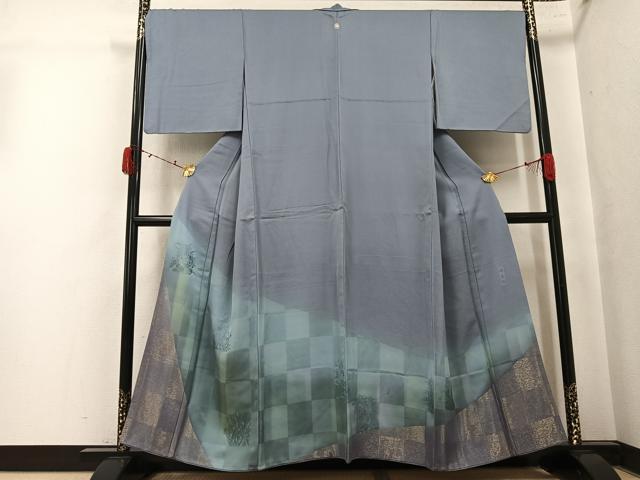 平和屋着物●豪華色留袖　寿光織　草花地紋　暈し染め　金糸　正絹　逸品　AABK5232ph