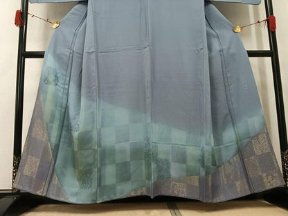 平和屋着物●豪華色留袖　寿光織　草花地紋　暈し染め　金糸　正絹　逸品　AABK5232ph