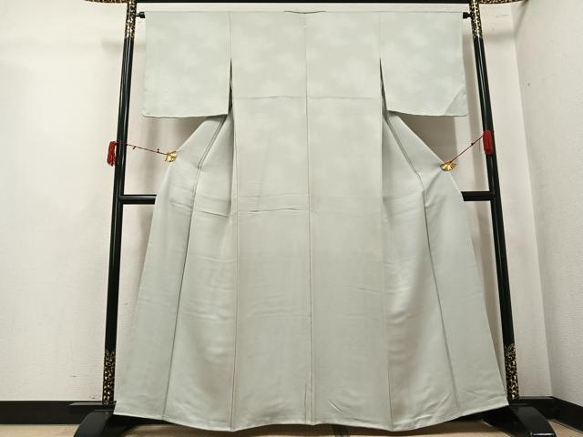 平和屋着物●上質な色無地　紗綾形地紋　蕎麦切色　正絹　逸品　未使用　AABK5233ph