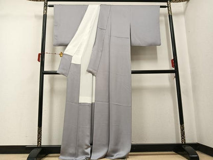 平和屋着物●上質な色無地　霞色　正絹　逸品　AABK5235ph