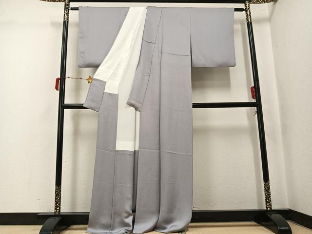 平和屋着物●上質な色無地　霞色　正絹　逸品　AABK5235ph