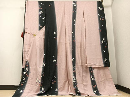 平和屋着物●豪華振袖　桜　さくらんぼ　丹後ちりめん　仮絵羽　正絹　逸品　未使用　AABK5236ph