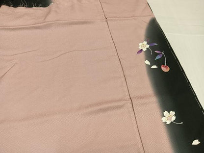 平和屋着物●豪華振袖　桜　さくらんぼ　丹後ちりめん　仮絵羽　正絹　逸品　未使用　AABK5236ph