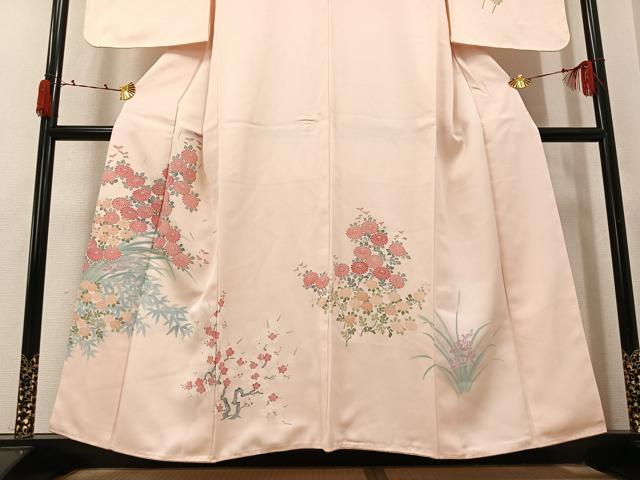 平和屋着物●訪問着　草花文　正絹　逸品　AABK5237ph