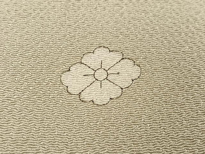 平和屋着物●上質な色無地　白橡色　正絹　逸品　未使用　AABK5238ph