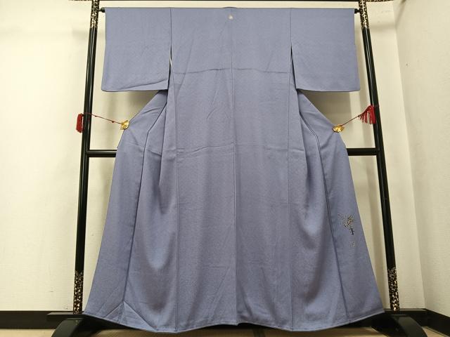 平和屋着物●京加賀友禅　百貫達雄監修　色無地　霞地紋　薄紫色　正絹　逸品　AABK5239ph