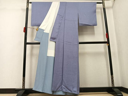 平和屋着物●京加賀友禅　百貫達雄監修　色無地　霞地紋　薄紫色　正絹　逸品　AABK5239ph