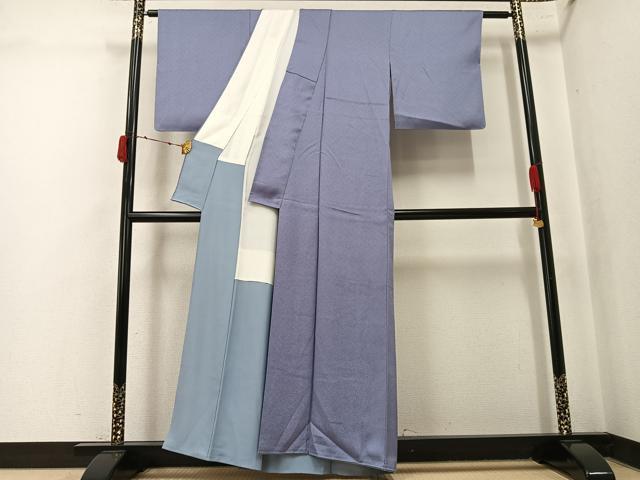 平和屋着物●京加賀友禅　百貫達雄監修　色無地　霞地紋　薄紫色　正絹　逸品　AABK5239ph