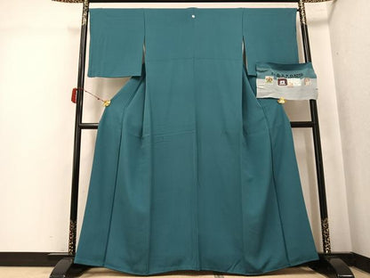 平和屋着物●上質な色無地　赤塚次男　本場奄美大島泥染　納戸色　証紙付き　正絹　逸品　AABK5240ph