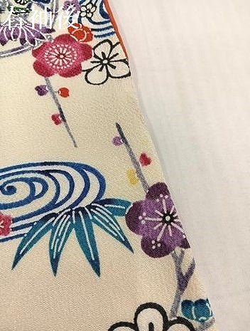 平和屋着物●上質な小紋　紅型　鴛鴦籬花文　鬼しぼ縮緬　正絹　逸品　AABK5244ph