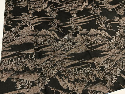平和屋着物●本場大島紬　9マルキ　風景樹林文　正絹　逸品　AABK5249ph