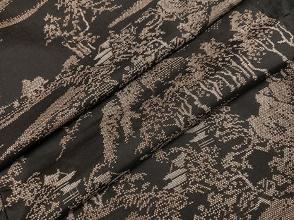 平和屋着物●本場大島紬　9マルキ　風景樹林文　正絹　逸品　AABK5249ph