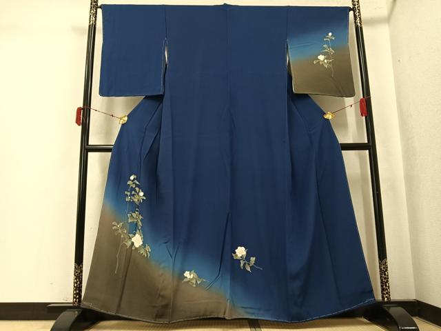 平和屋着物●訪問着　友禅　枝花文　暈し染め　正絹　逸品　未使用　AABK5250ph