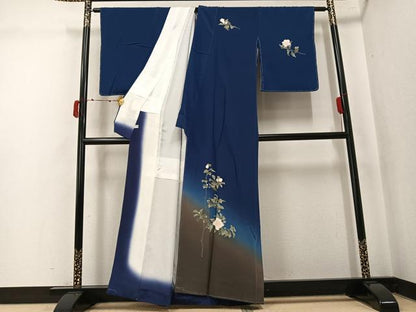 平和屋着物●訪問着　友禅　枝花文　暈し染め　正絹　逸品　未使用　AABK5250ph