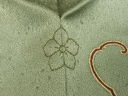 平和屋着物●訪問着　駒刺繍　短冊花文　金彩　正絹　逸品　未使用　AABK5259ph