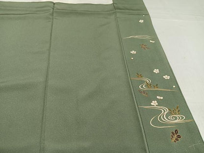 平和屋着物●訪問着　駒刺繍　短冊花文　金彩　正絹　逸品　未使用　AABK5259ph