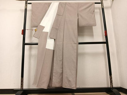 平和屋着物●お召 作家物 都喜ヱ門 利休趣 霞文 正絹 逸品 AABK5260ph