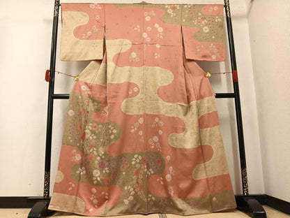 平和屋着物●訪問着　辻が花　絞り　金彩　正絹　逸品　AABK5261ph