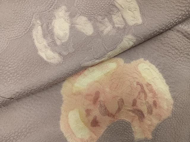平和屋着物●上質な小紋　地紋起こし　花文　正絹　逸品　AABK5270ph