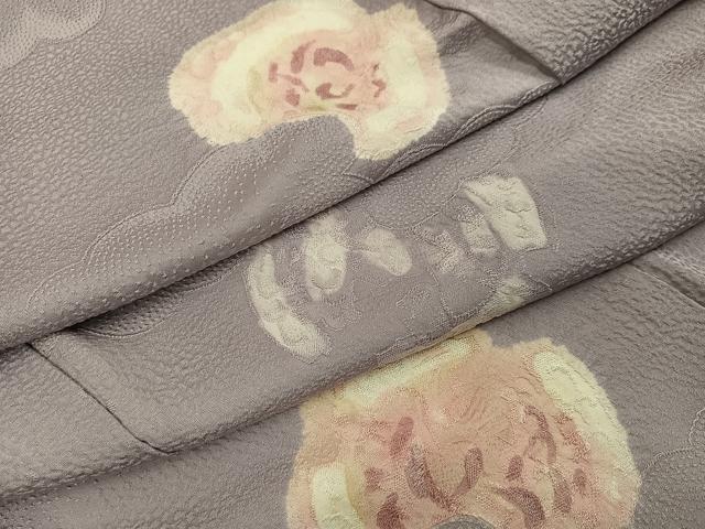 平和屋着物●上質な小紋　地紋起こし　花文　正絹　逸品　AABK5270ph