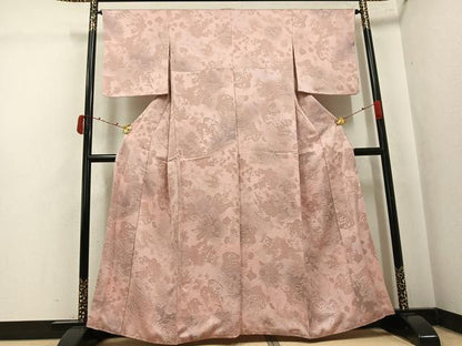 平和屋着物●上質な小紋　舞葉文　暈し染め　正絹　逸品　AABK5271ph